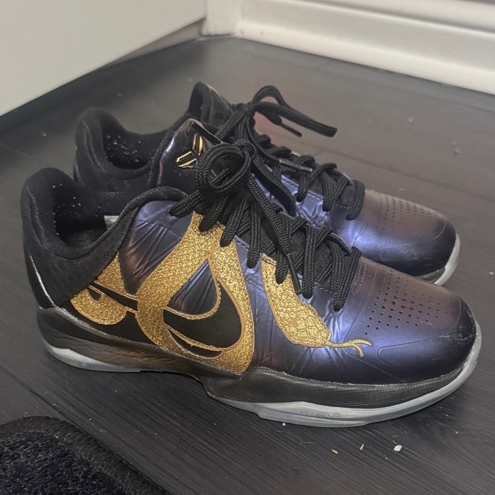 Black and Gold Athletic Shoes